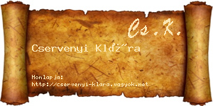 Cservenyi Klára névjegykártya