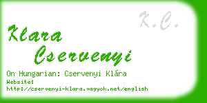 klara cservenyi business card