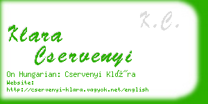 klara cservenyi business card